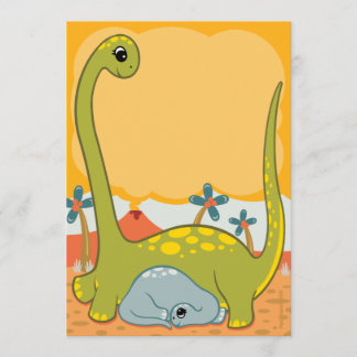 Invitations de baby shower de dinosaure