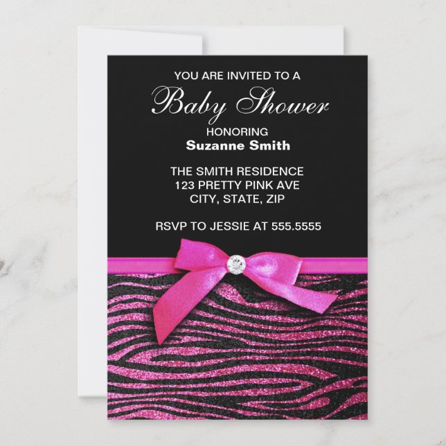 Invitations de baby shower de fille d'impression (Devant)
