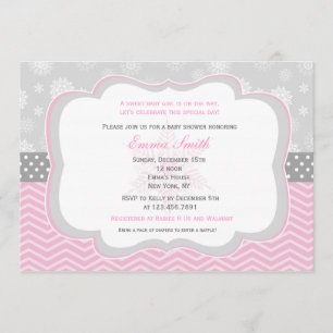 Invitations de baby shower de flocon de neige