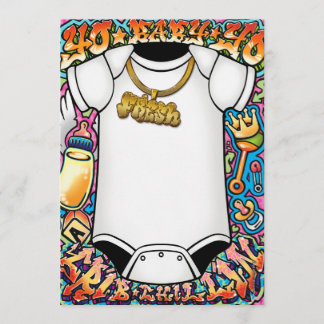 Invitations de baby shower de graffiti de hip hop