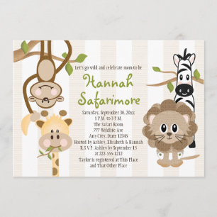 Invitations de baby shower de jungle de safari