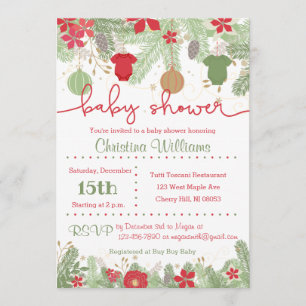Invitations de baby shower de Noël