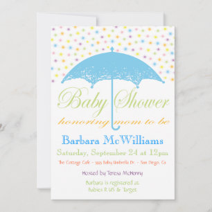 Invitations de baby shower de parapluie