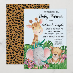 Invitations de baby shower de safari