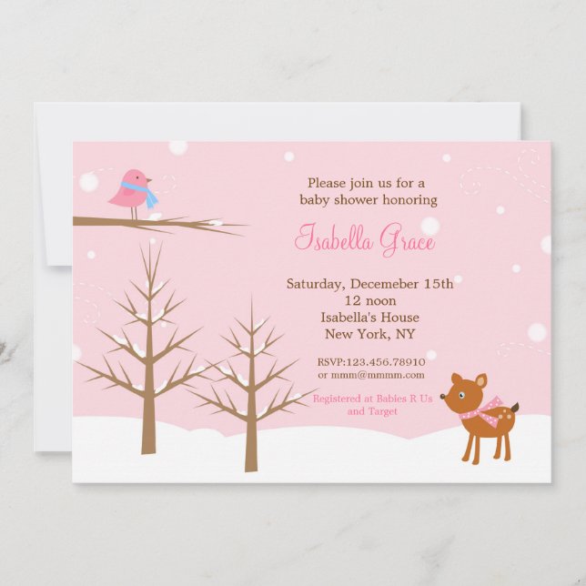 Invitations de baby shower d'hiver (Devant)