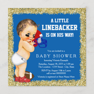 Invitations de baby shower du football