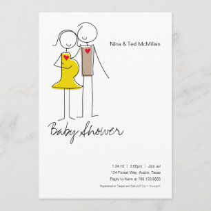 Invitations de Baby shower en couple 5x7 attendues