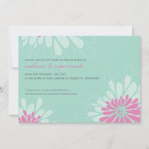 INVITATIONS DE BABY SHOWER : : fleur moderne 1L