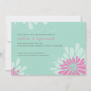 INVITATIONS DE BABY SHOWER : : fleur moderne 1L