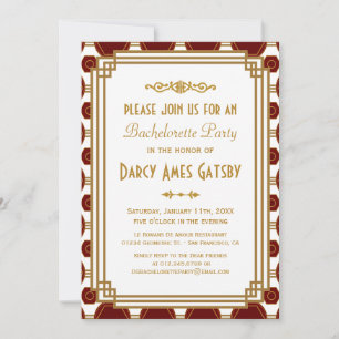 Invitations de Bachelorette Art Déco