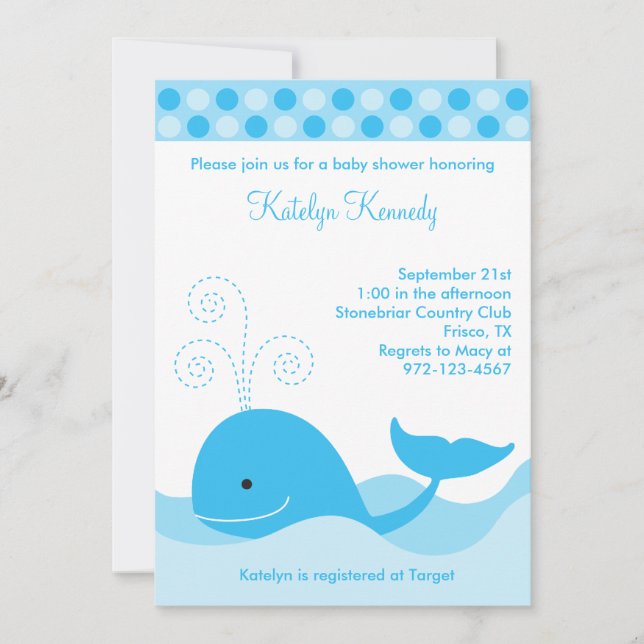 Invitations de baleines bleues (Devant)