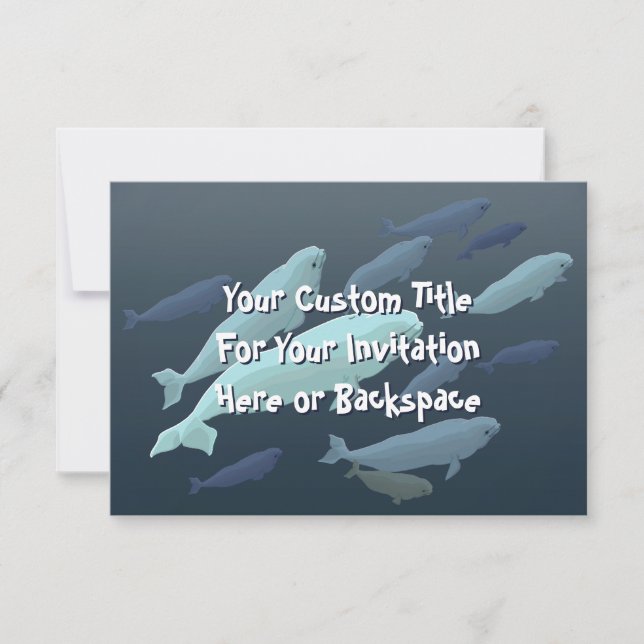Invitations de baleines de Beluga personnalisées R (Devant)