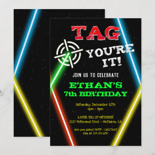 Invitations de balise laser, étiquette laser Anniv
