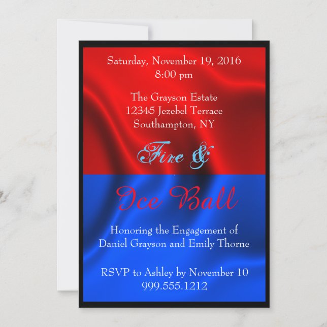 Invitations de balles de feu et de glace (Devant)