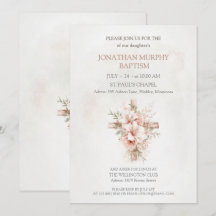 Invitations de baptême avec des illustrations élég