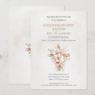 Invitations de baptême avec des illustrations élég