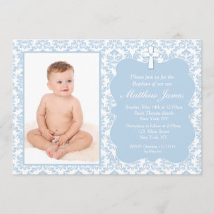 Invitations de baptême de baptême de garçon