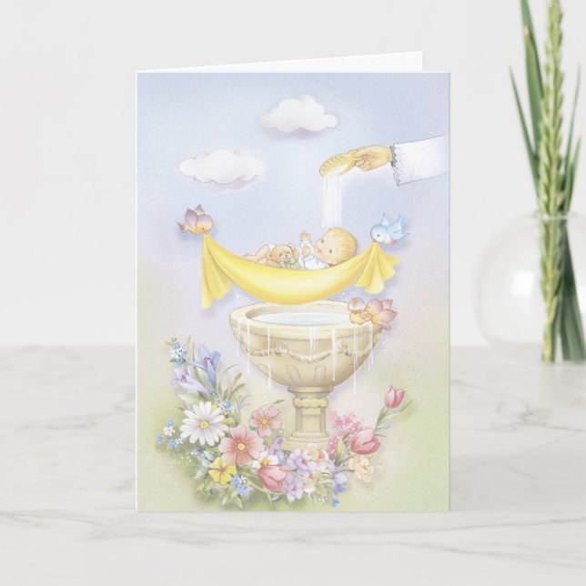 Invitations de baptême de garçon (Devant)