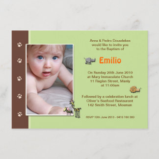 Invitations de baptême de garçon de jungle