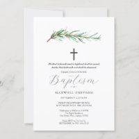 Invitations de baptême Romarin botanique