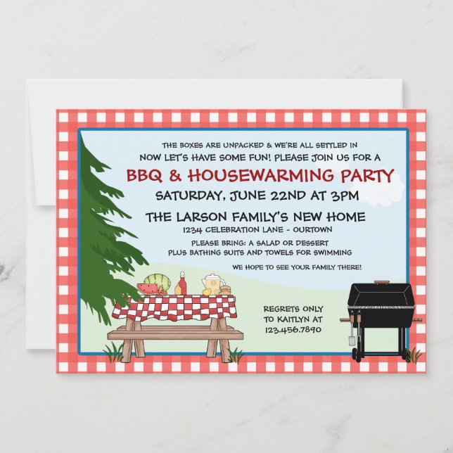Invitations de barbecue de chauffage de la maison (Devant)