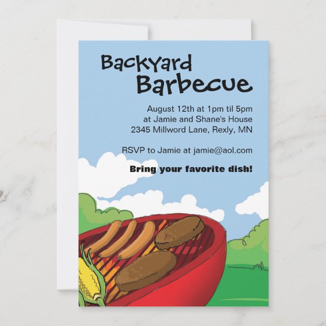 Invitations de barbecue Jardin (Devant)