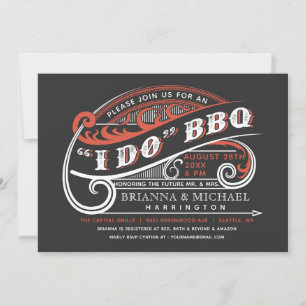 Invitations de barbecue Retro I Do vintage