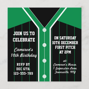 Invitations de baseball Jersey à thème Modèle