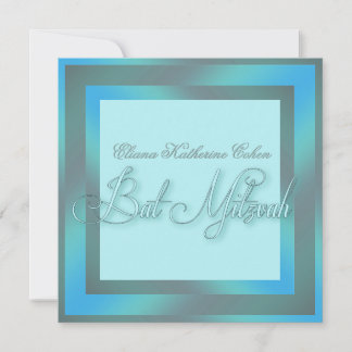 Invitations de Bat mitzvah bleu turquoise