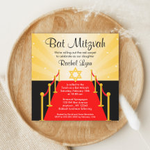 Invitations de Bat mitzvah de Red Carpet Hollywood