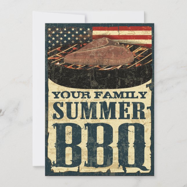 Invitations de BBQ de drapeau américain (Devant)