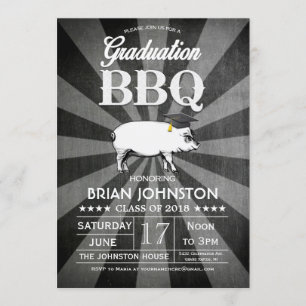 Invitations de BBQ d'obtention du diplôme