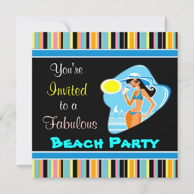 Invitations de beach party (Devant)