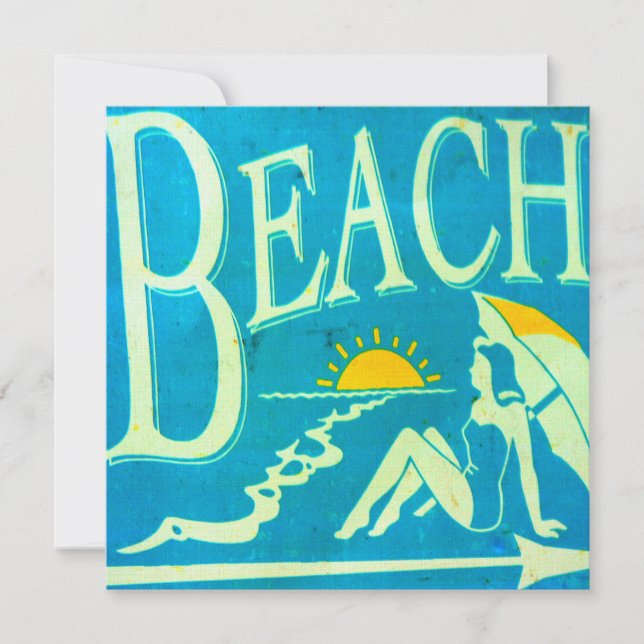 invitations de beach party (Devant)
