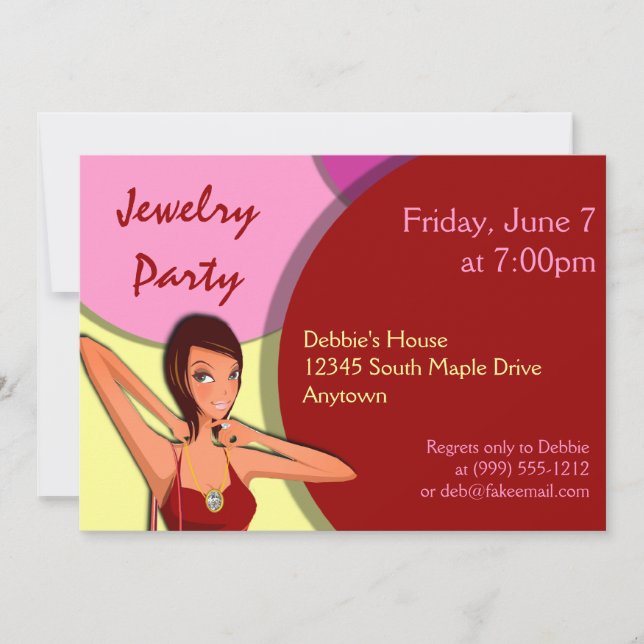 Invitations de bijoux personnalisées (Devant)