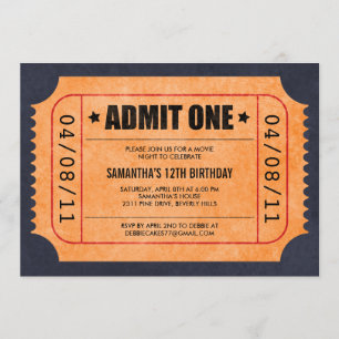 Invitations de billet de film