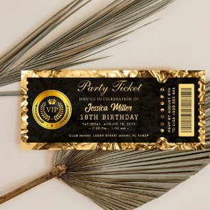 invitations de billet doré