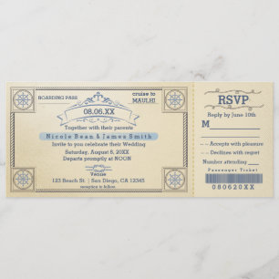 Invitations de billets d'embarquement Vintage de m