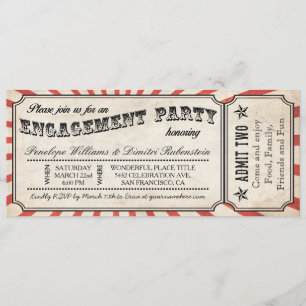 Invitations de billets Vintages de la partie Engag