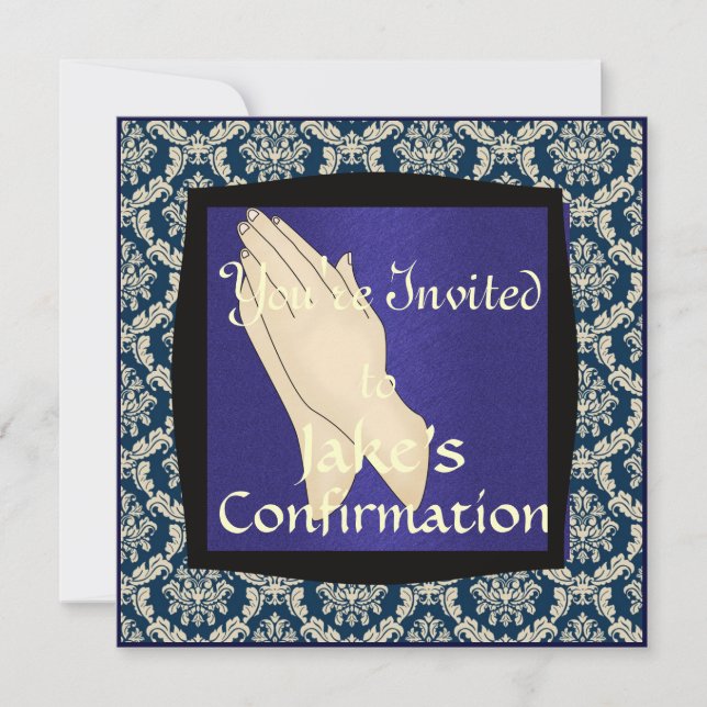 INVITATIONS DE BLEU DE CONFIRMATION DE GARÇONS (Devant)