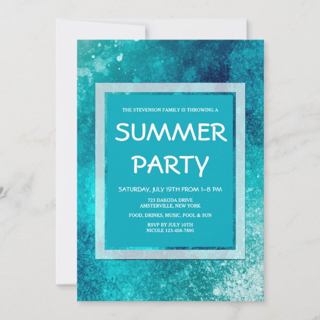 Invitations de bleu de glacier (Devant)