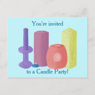 Invitations de bougies bougies sur cartes postales