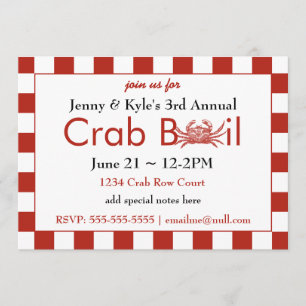 Invitations de bouillie de crabe