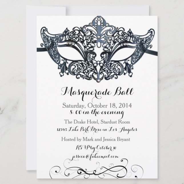 Invitations de boule de mascarade (Devant)