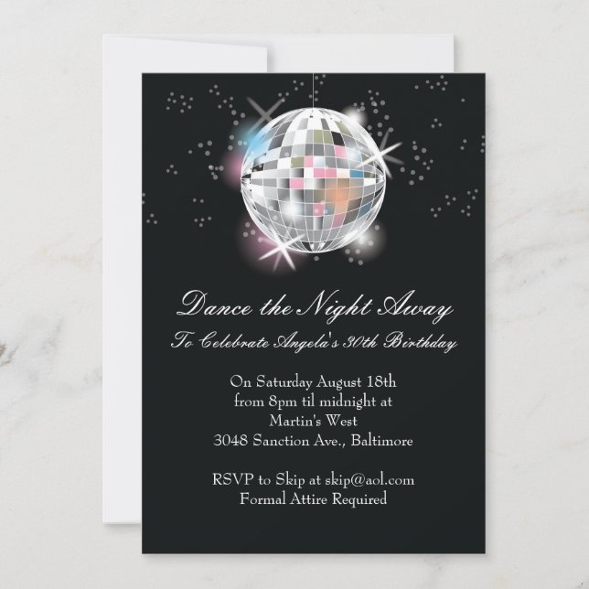 Invitations de boules Disco (Devant)