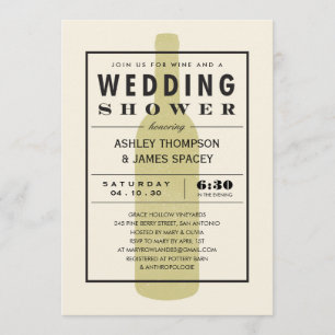 Invitations de bouteilles de vin Wedding shower