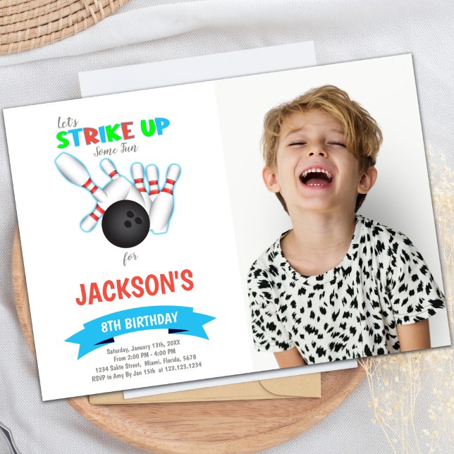 Invitations de Bowling avec photo (Bowling Invitations with photo)