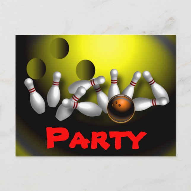 Invitations de Bowling Party personnalisables (Devant)