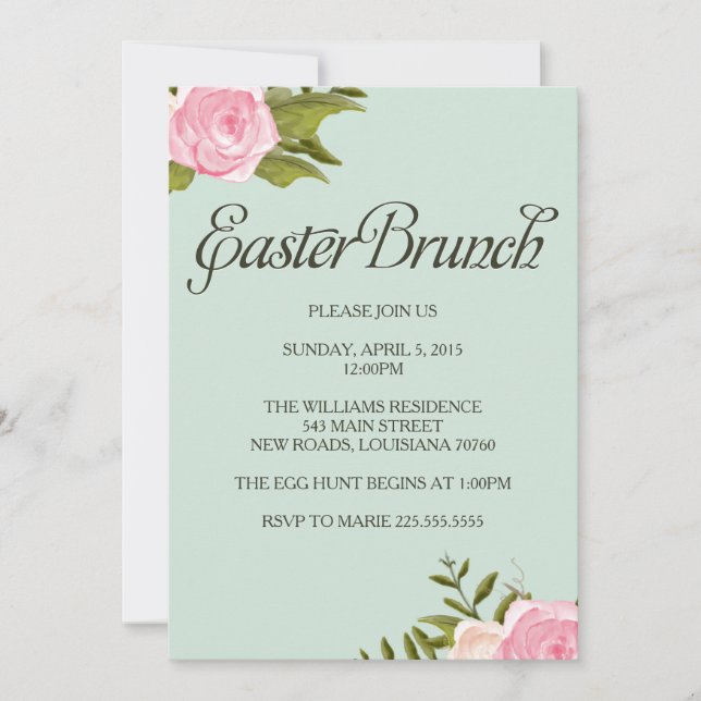Invitations de Brunch de Pâques (Devant)