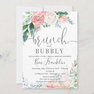 Invitations de Brunch Floral et de douche nuptiale